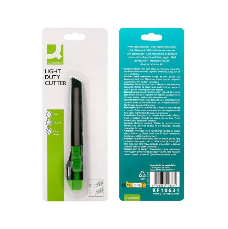 Cuter plastico Q-connect KF10631 Retractil