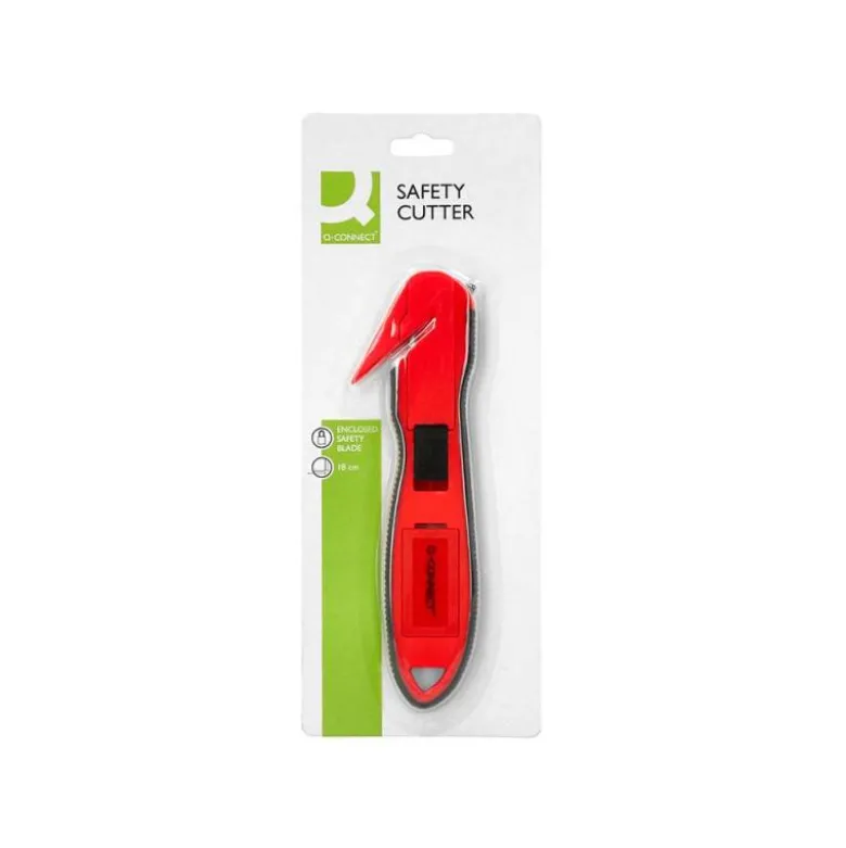 CUTER Q-CONNECT DE SEGURIDAD XD-G03 CON CUCHILLA ANCHA FIJA OCULTA PARA EVITAR CORTES CON 2 CUCHILLAS DE REPUEST0