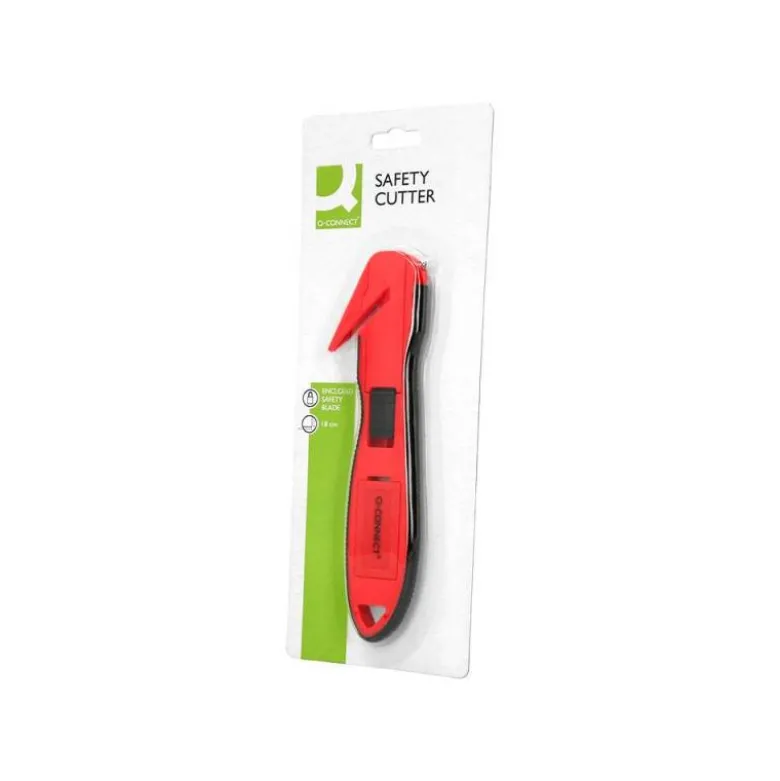 CUTER Q-CONNECT DE SEGURIDAD XD-G03 CON CUCHILLA ANCHA FIJA OCULTA PARA EVITAR CORTES CON 2 CUCHILLAS DE REPUEST0