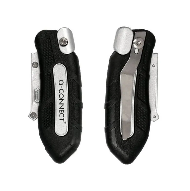 CUTER Q-CONNECT PLEGABLE XD-925 CON MECANISMO DE CAMBIO RAPIDO CUCHILLA ANCHA MANGO ANTIDESLIZANTE