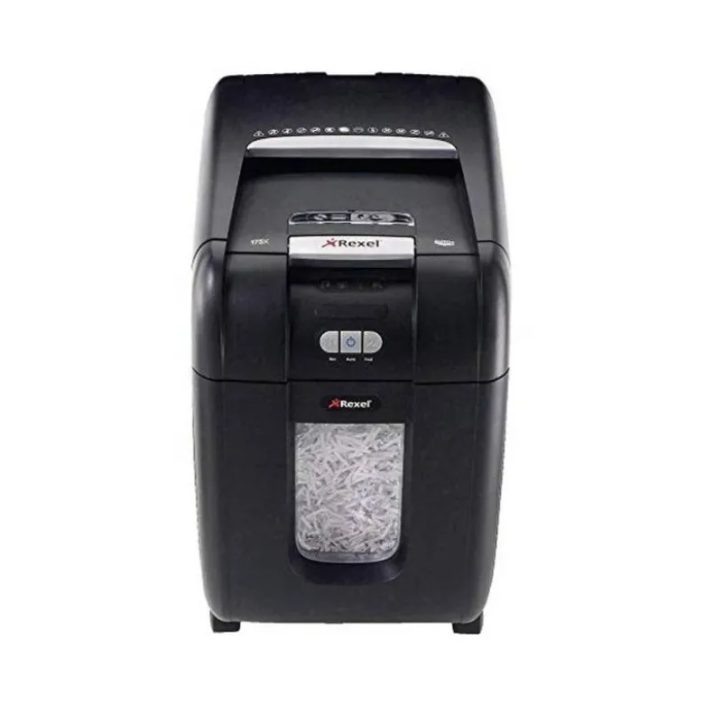 Destructora de documento Rexel auto capacidad 6 hojas destruye grapas y tarjetas de credito