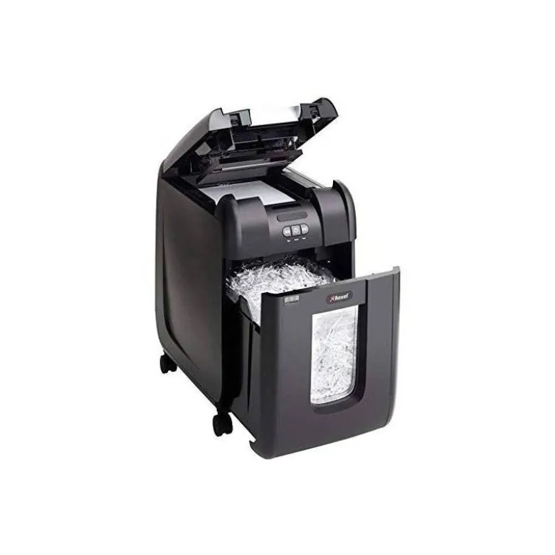 Destructora de documento Rexel auto capacidad 6 hojas destruye grapas y tarjetas de credito