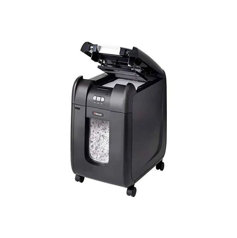 Destructora de documento Rexel auto capacidad 6 hojas destruye grapas y tarjetas de credito