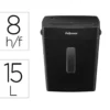 DESTRUCTORA DE DOCUMENTOS FELLOWES P-42C CAPACIDAD 8H SEGURIDAD P4 GRAPAS Y TARJETAS PAPELERA 15 L