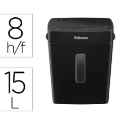 DESTRUCTORA DE DOCUMENTOS FELLOWES P-42C CAPACIDAD 8H SEGURIDAD P4 GRAPAS Y TARJETAS PAPELERA 15 L