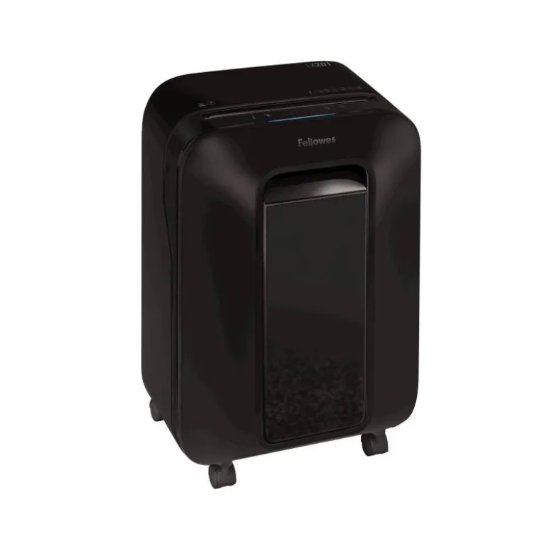 DESTRUCTORA DE DOCUMENTOS FELLOWES LX201 CAPACIDAD DE 15H SEGURIDAD P5 GRAPAS CLIPS Y TARJETAS 23 LITROS NEGRA