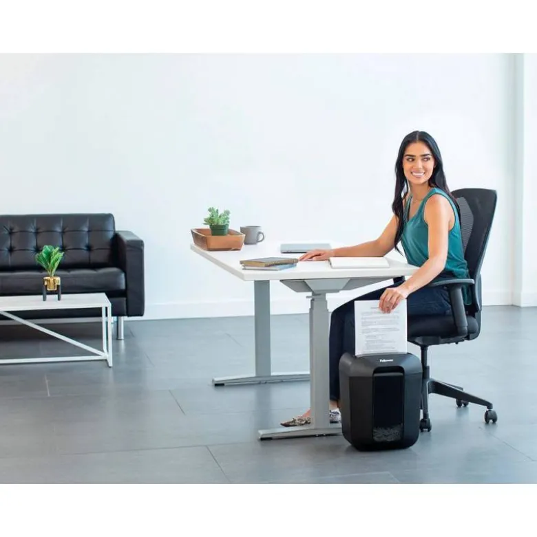 DESTRUCTORA DE DOCUMENTOS FELLOWES LX-45 CAPACIDAD DE CORTE 8 H SEGURIDAD P4 DESTRUYE GRAPAS CLIPS