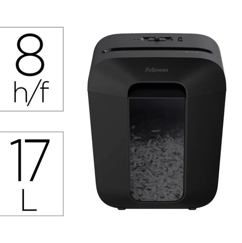 DESTRUCTORA DE DOCUMENTOS FELLOWES LX-45 CAPACIDAD DE CORTE 8 H SEGURIDAD P4 DESTRUYE GRAPAS CLIPS