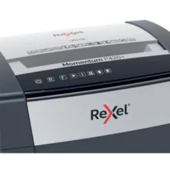DESTRUCTORA DE DOCUMENTOS REXEL MOMENTUM EXTRA P420+ CAPACIDAD CORTE 20 H P4 DESTRUYE GRAPAS CLIPS CD Y