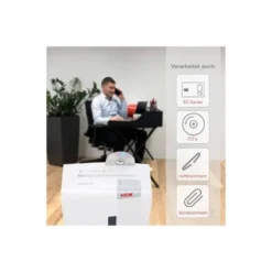 Destructora de Documentos HSM Shredstar X8 Corte en partículas 8 Hojas 18L Nivel seguridad P-4 en Blanco