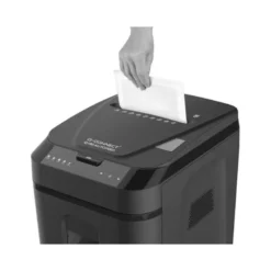 DESTRUCTORA DE DOCUMENTOS Q-CONNECT CAPACIDAD CORTE 180 H AUTO / 10 H MANUAL DESTRUYE GRAPAS CLIPS Y TARJETAS