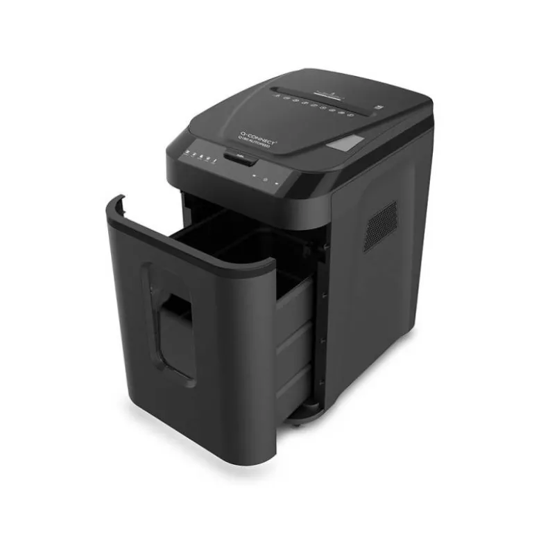 DESTRUCTORA DE DOCUMENTOS Q-CONNECT CAPACIDAD CORTE 180 H AUTO / 10 H MANUAL DESTRUYE GRAPAS CLIPS Y TARJETAS