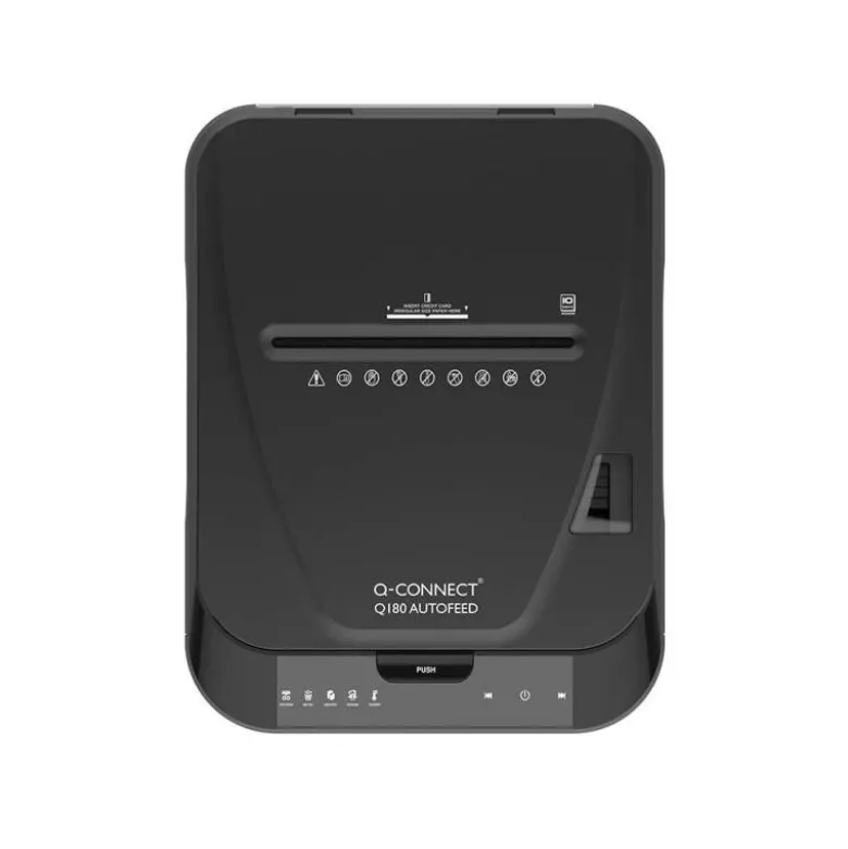 DESTRUCTORA DE DOCUMENTOS Q-CONNECT CAPACIDAD CORTE 180 H AUTO / 10 H MANUAL DESTRUYE GRAPAS CLIPS Y TARJETAS