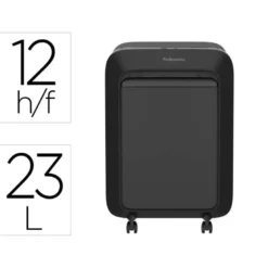 DESTRUCTORA DE DOCUMENTOS FELLOWES LX211 CAPACIDAD DE 12 HOJAS SEGURIDAD P5 NEGRA PAPELERA 23 L GRAPAS