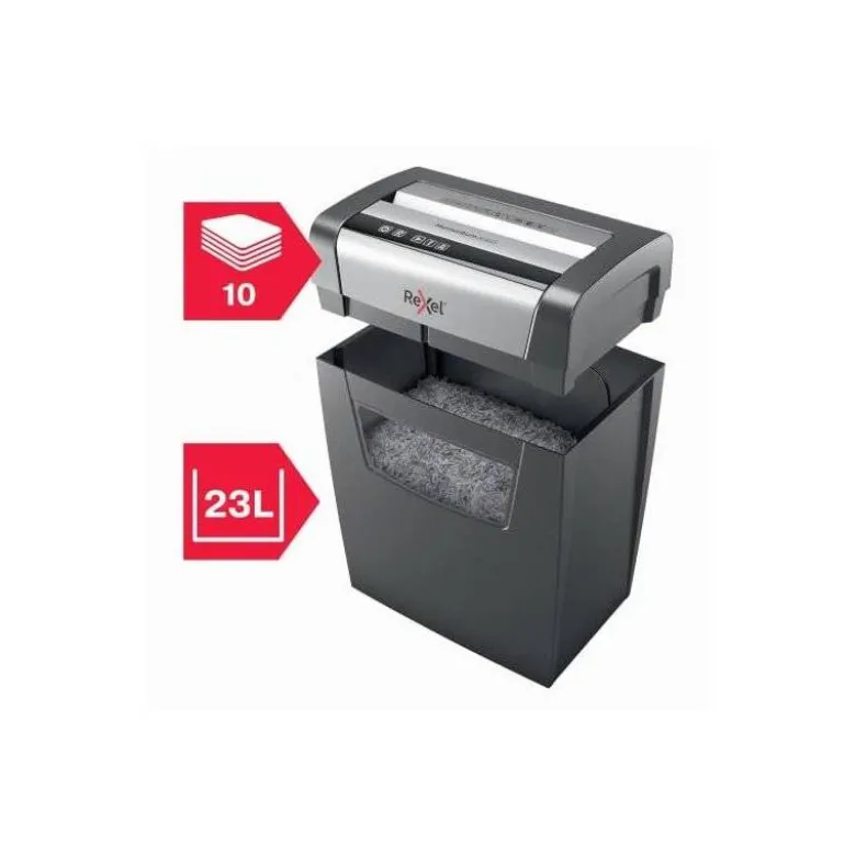 Destructora de documentos Rexel Momentum X410 en partículas 10 hojas 23 L Nivel de seguridad 4 en Negro