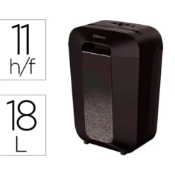 DESTRUCTORA DE DOCUMENTOS FELLOWES LX-70D CAPACIDAD 11H SEGURIDAD P4 DESTRUYE GRAPAS CLIPS Y TARJETA PAPELERA 18 L