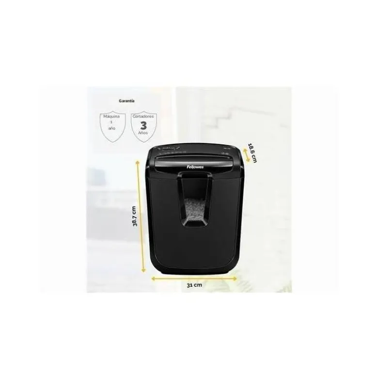 DESTRUCTORA DE DOCUMENTOS FELLOWES LX25 CAPACIDAD 6H SEGURIDAD P4 GRAPAS CLIPS Y TARJETAS PAPELERA 11,5 L