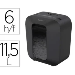 DESTRUCTORA DE DOCUMENTOS FELLOWES LX25 CAPACIDAD 6H SEGURIDAD P4 GRAPAS CLIPS Y TARJETAS PAPELERA 11,5 L