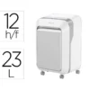 DESTRUCTORA DE DOCUMENTOS FELLOWES LX211 CAPACIDAD DE 12 HOJAS SEGURIDAD P5 BLANCA PAPELERA 23 L GRAPAS
