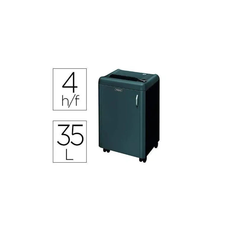 DESTRUCTORA DE DOCUMENTOS FELLOWES 1050HS CAPACIDAD DE CORTE 4 HOJAS SEGURIDAD P7 PAPELERA 35 L