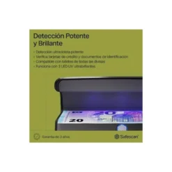 DETECTOR DE BILLETES FALSOS SAFESCAN 55 CON TRES LUCES LED ULTRAVIOLETA MODO ENCENDIDO/ESPERA