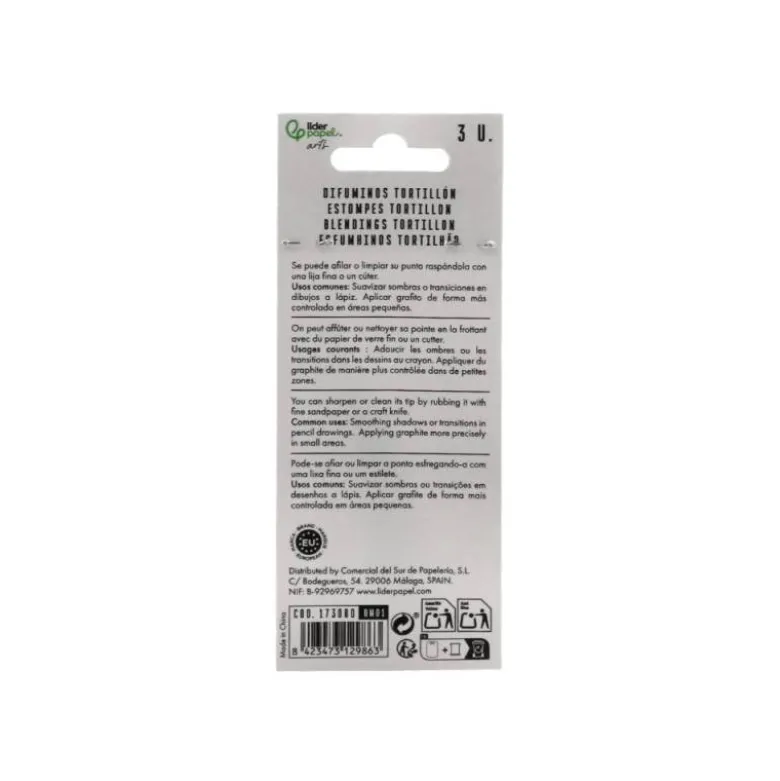 DIFUMINO LIDERPAPEL BOLSA DE 3 UNIDADES DIAMETROS SURTIDOS 70 MM / 80 MM / 90 MM