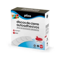 DISCO DE CIERRE PLICO VELCRO AUTOADHESIVO 20 MM DIAMETRO COLOR ROJO CAJA DE 400 UNIDADES