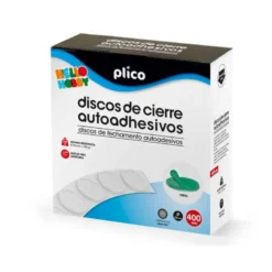 DISCO DE CIERRE PLICO VELCRO AUTOADHESIVO 20 MM DIAMETRO COLOR VERDE CAJA DE 400 UNIDADES