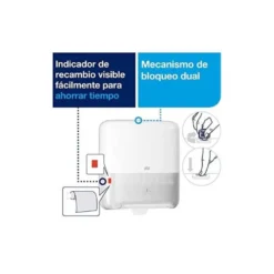 Dispensador de toallas de mano en rollo marca Tork H1 Matic Elevation