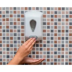 DISPENSADOR GEL LAVAMANOS DAHI JAVEA ABS COLOR BLANCO CAPACIDAD 0,9L 210X128X90 MM