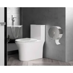 Dispensador papel higienico marca Q-Connect jumbo acero inoxidable