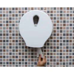DISPENSADOR PAPEL HIGIENICO DAHI JAVEA JUMBO ABS COLOR BLANCO 326X304X125 MM