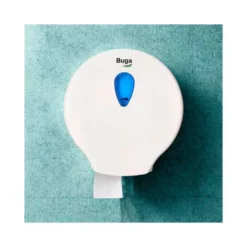 DISPENSADOR PAPEL HIGIENICO INDUSTRIAL BUNZL BUGA FABRICADO EN ABS COLOR BLANCO