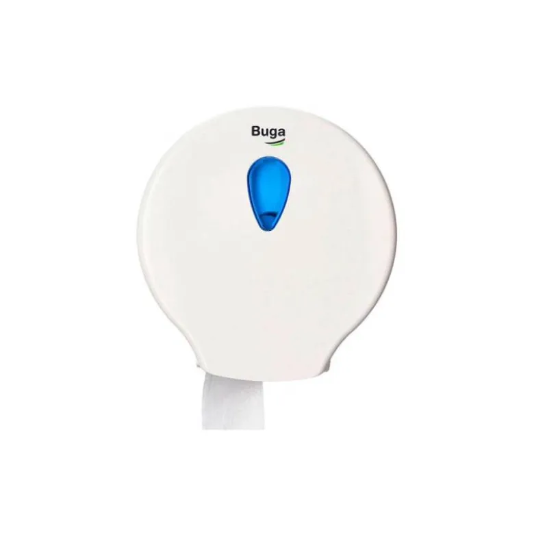 DISPENSADOR PAPEL HIGIENICO INDUSTRIAL BUNZL BUGA FABRICADO EN ABS COLOR BLANCO