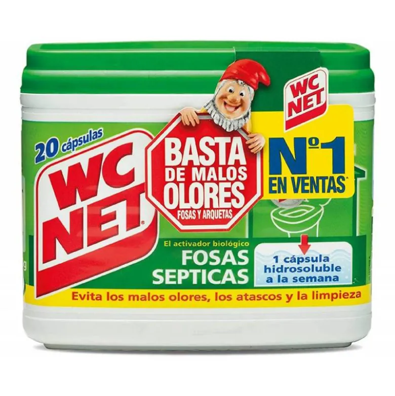 ELIMINA OLORES WC NET FOSAS SEPTICAS CAPSULA DE 18 GR CAJA DE 20 UNIDADES