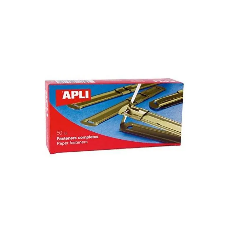 ENCUADERNADOR FASTENER DORADO APLI CAJA DE 50 UNIDADES