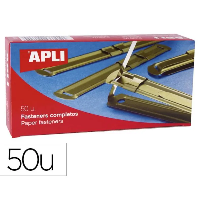 ENCUADERNADOR FASTENER DORADO APLI CAJA DE 50 UNIDADES