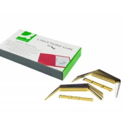 Encuadernador fastener marca Q-Connect dorado 50 unidades