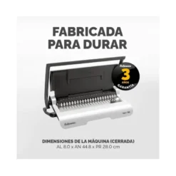 Encuadernadora para canutillo Fellowes star+150 perfora 12 hojas tamaño din a4 encuaderna 150 hojas