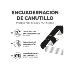 Encuadernadora para canutillo Fellowes star+150 perfora 12 hojas tamaño din a4 encuaderna 150 hojas