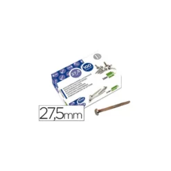 Encuadernadores marca liderpapel niquelados n.6 27,5 mm caja de 100 unidades