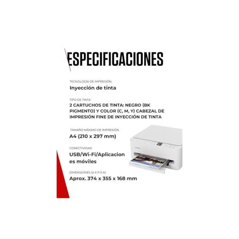 EQUIPO MULTIFUNCION CANON PIXMA TS6550I A4 TINTA 14PPM NEGRO/9PPM COLOR DUPLEX USB IMPRESORA COPIADORA ESCANER