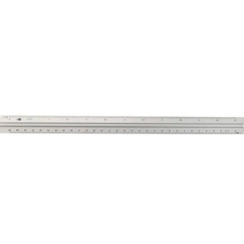 ESCALA LIDERPAPEL ALUMINIO FORMA TRIANGULAR CON FUNDA PROTECTORA LONGITUD 30 CM 1:20 1:25/1:50/1:75/1:100/1:150