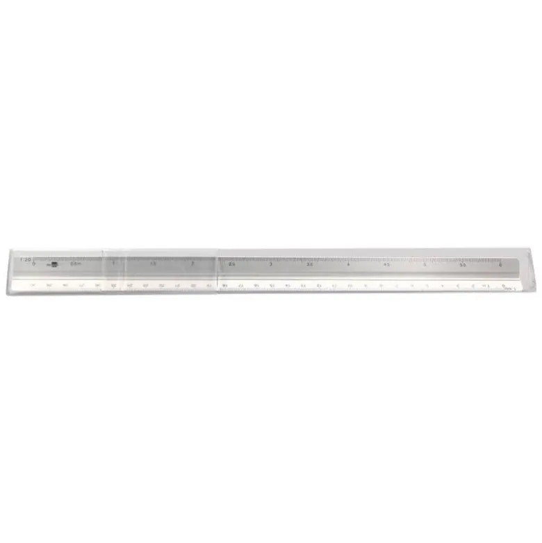 ESCALA LIDERPAPEL ALUMINIO FORMA TRIANGULAR CON FUNDA PROTECTORA LONGITUD 30 CM 1:20 1:25/1:50/1:75/1:100/1:150