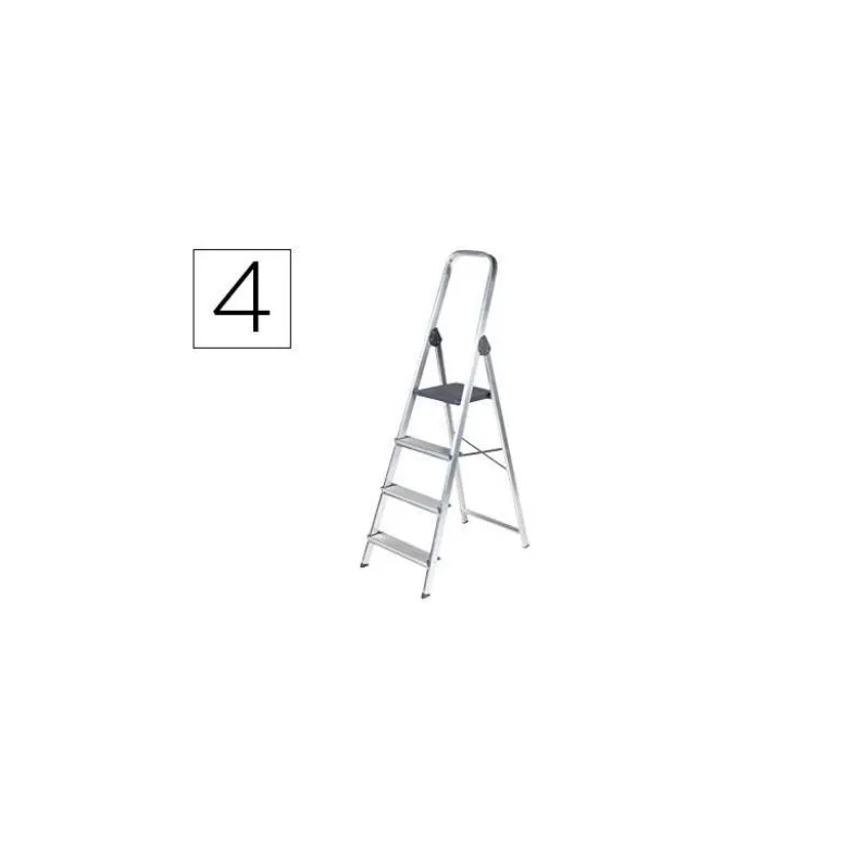 Escalera q-connect de aluminio 4 peldaños 860x462x1470 mm peso maximo 150 kg