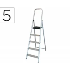 Escalera q-connect de aluminio 5 peldaños 1062x483x1675 mm peso maximo 150 kg