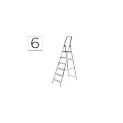 Escalera q-connect de aluminio 6 peldaños 1203x510x1895 mm peso maximo 150 kg