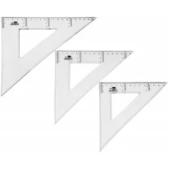Escuadra Liderpapel 25 cm de plastico cristal