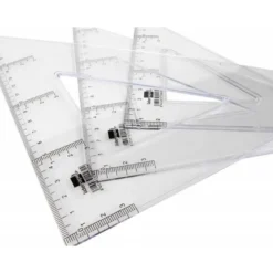 Escuadra Liderpapel 25 cm de plastico cristal