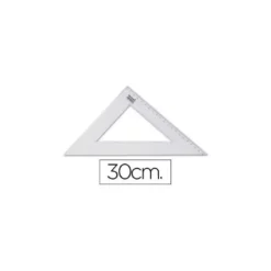 Escuadra Liderpapel 30 cm plastico cristal.